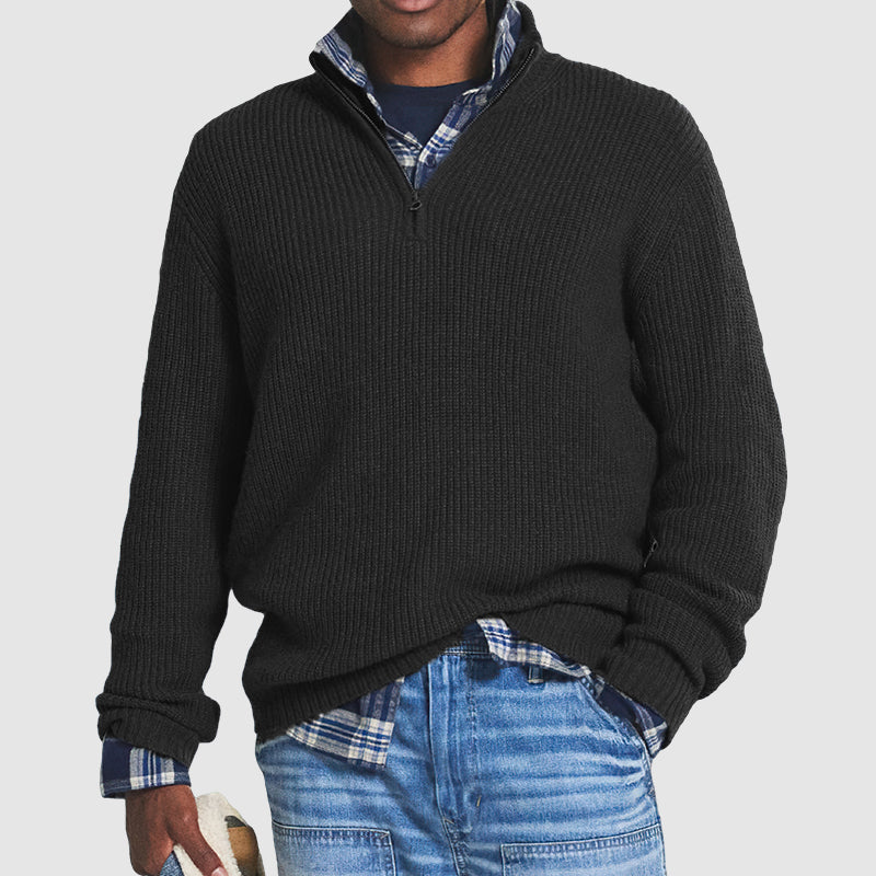 👔Men's business casual zipper sweater🚆Smooth and anti-pilling knit
