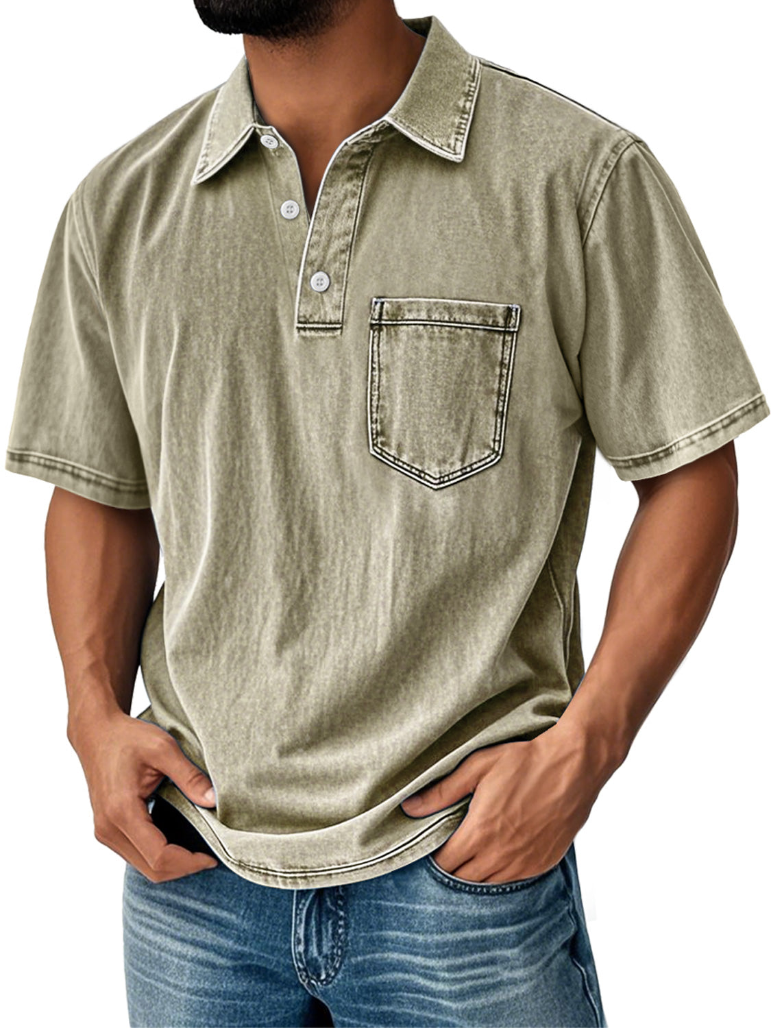 Men's Retro Everyday Lapel Pocket Casual Short Sleeve POLO Shirt