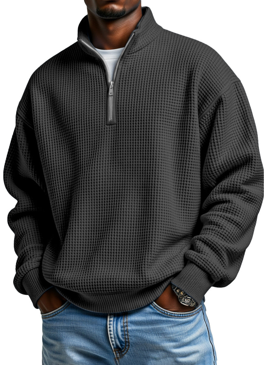 Cozy Waffle Half-Zip Polo