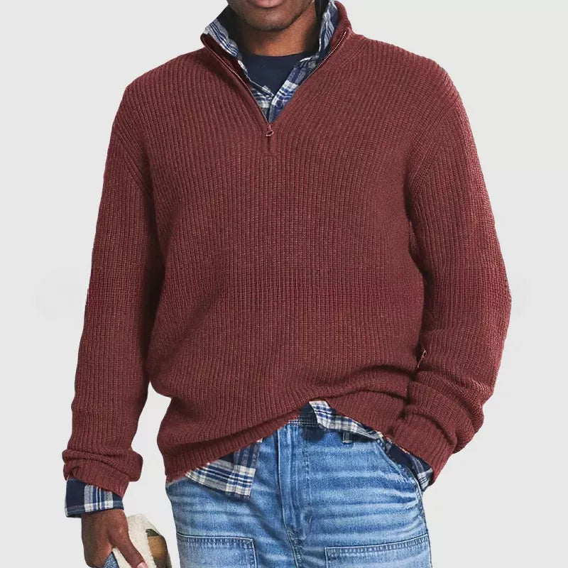 👔Men's business casual zipper sweater🚆Smooth and anti-pilling knit