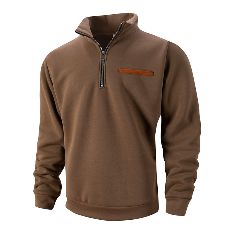 Men's Stylish Half Zip Long Sleeve Tops
